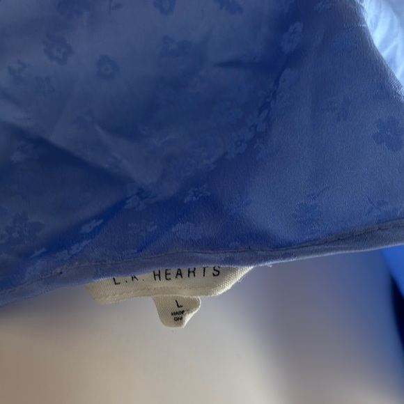 Blue Satin Floral Crop Top with Tie Front – Y2K‎ Cottagecore Aesthetic - Picture 5 of 5